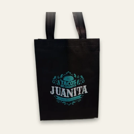 Bolsa Food de Tacos de Canasta Juanita con su logo impreso